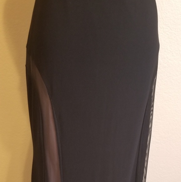 Nightway Formal Black and Nude Gown - Picture 7 of 8